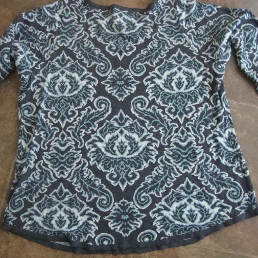 New Charter Club Gray/Blue Pullover Sweater 3X